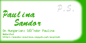 paulina sandor business card
